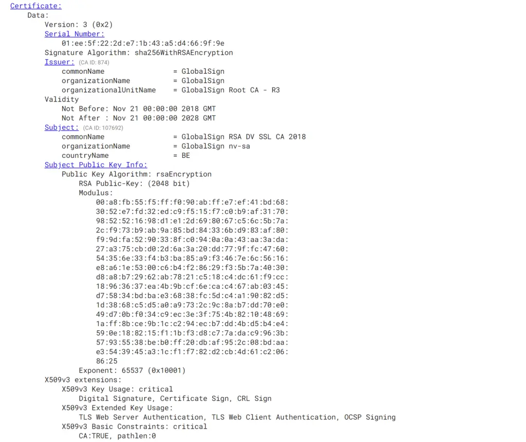 OCSP Intermediate CA-fel