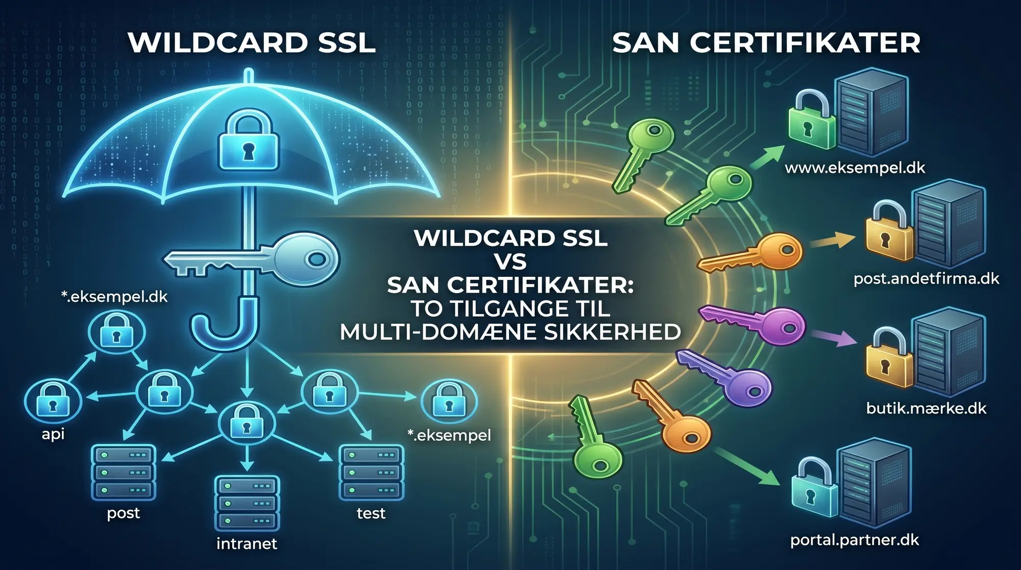 Wildcard SSL vs SAN-certifikat: När använder du vad?