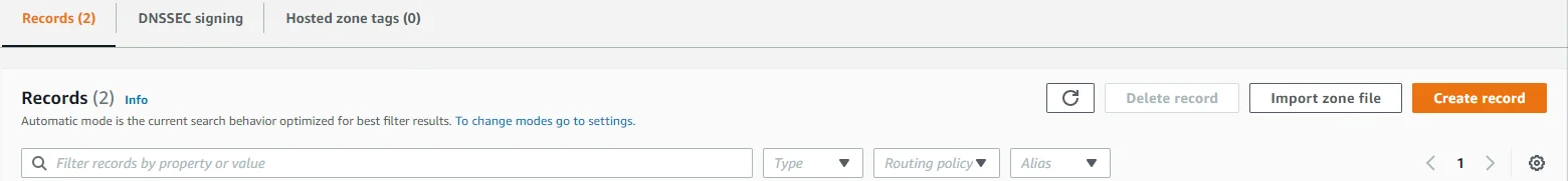 New Dns Record Aws