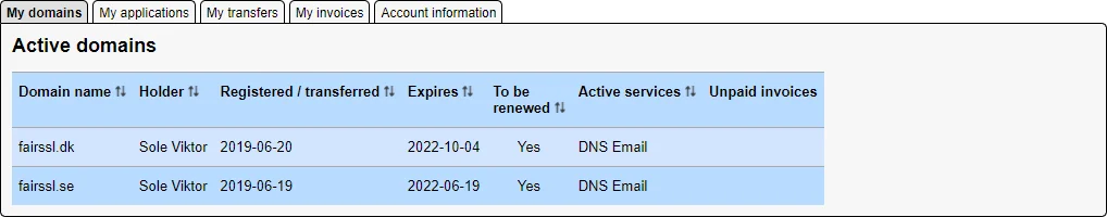 Select Domain