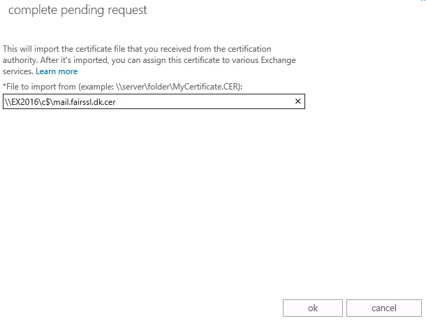 Certificate Unc Path