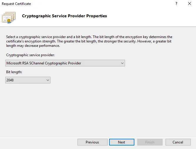 Cryptographic Service Provider Properties
