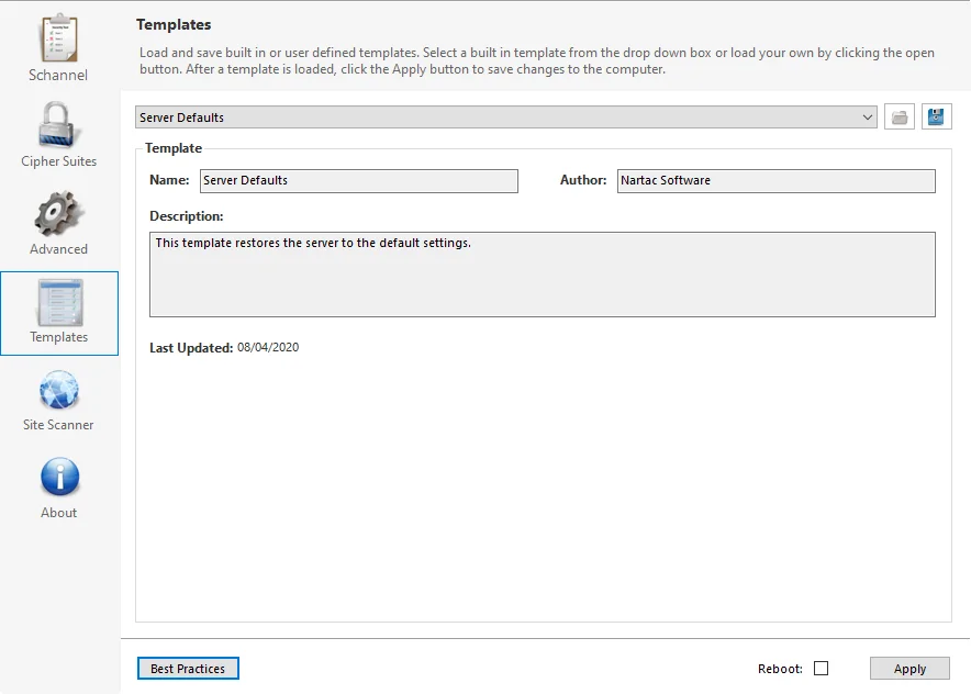 Templates Server Defaults