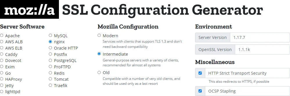 Configuration Settings Overall